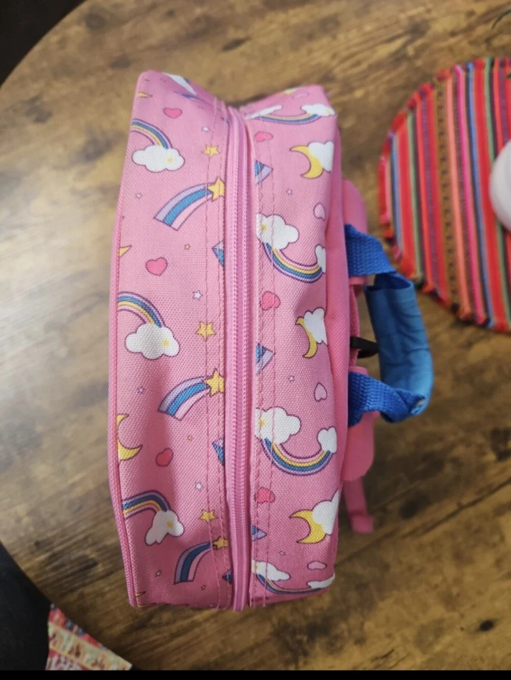 Little Kid Rainbow Cloud Backpack - Blue & Pink